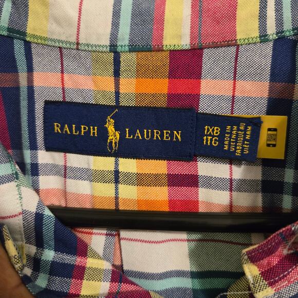 Polo Ralph Lauren Multicolor Plaid Big & Tall Short Sleeve Shirt Size 1X - Picture 5 of 5